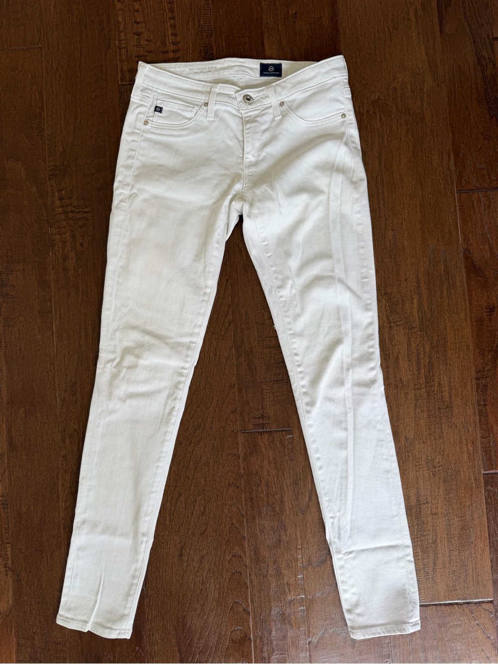 Ag Adriano Goldschmied The Legging Ankle White Denim Jeans